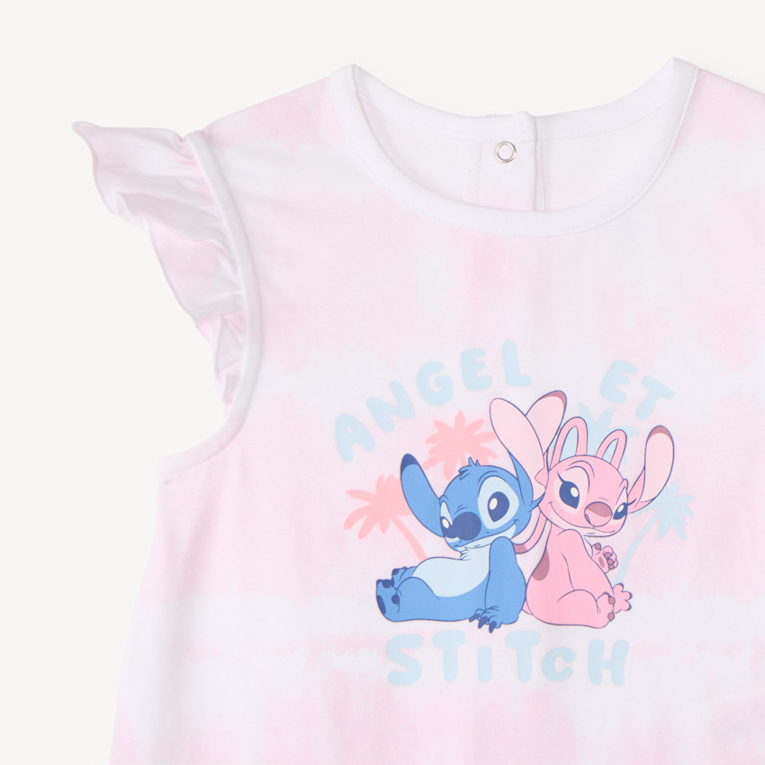 Set van 2 korte jumpsuits Stitch & Angel Disney voor babymeisjes 