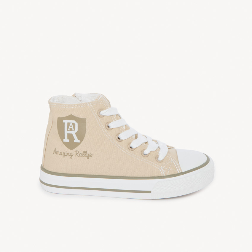 Hoge canvas sneakers met rits en wapenprint voor jongens 
