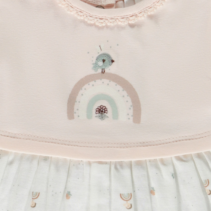 Robe effet 2 en 1 imprimé arcs-en-ciel pour bébé fille 