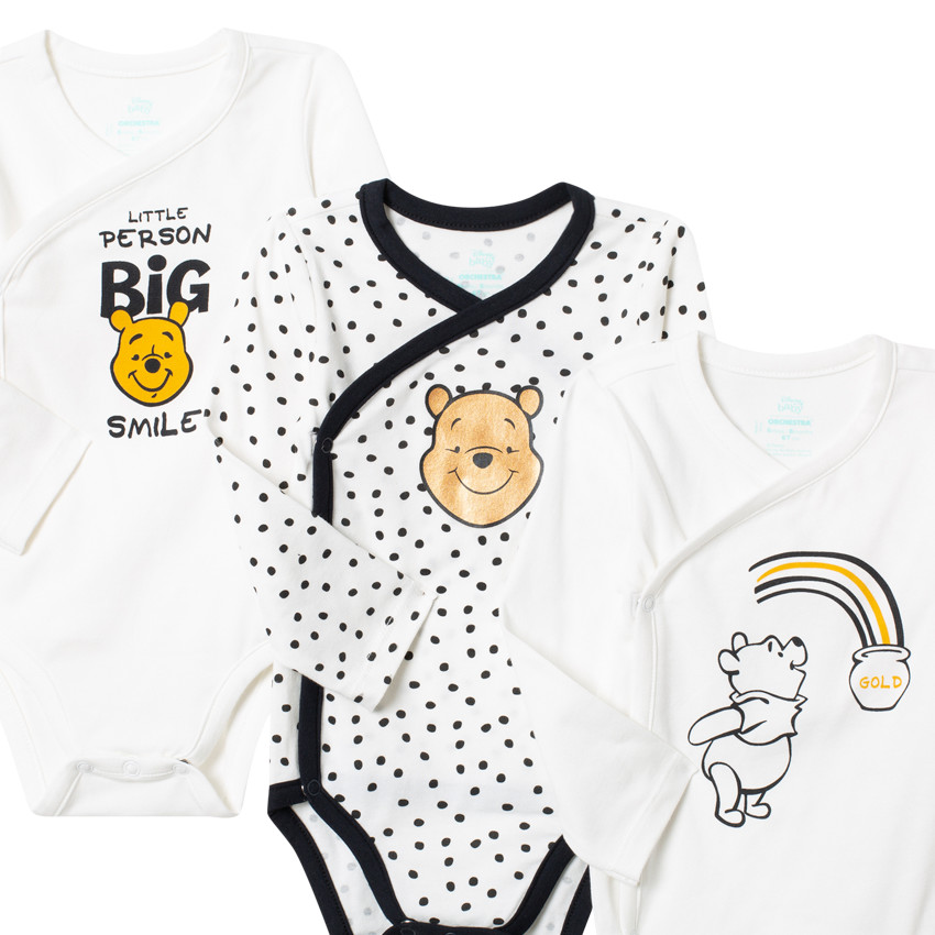 Set van 3 rompers met lange mouwen en print van Winnie de Poeh (Disney) 