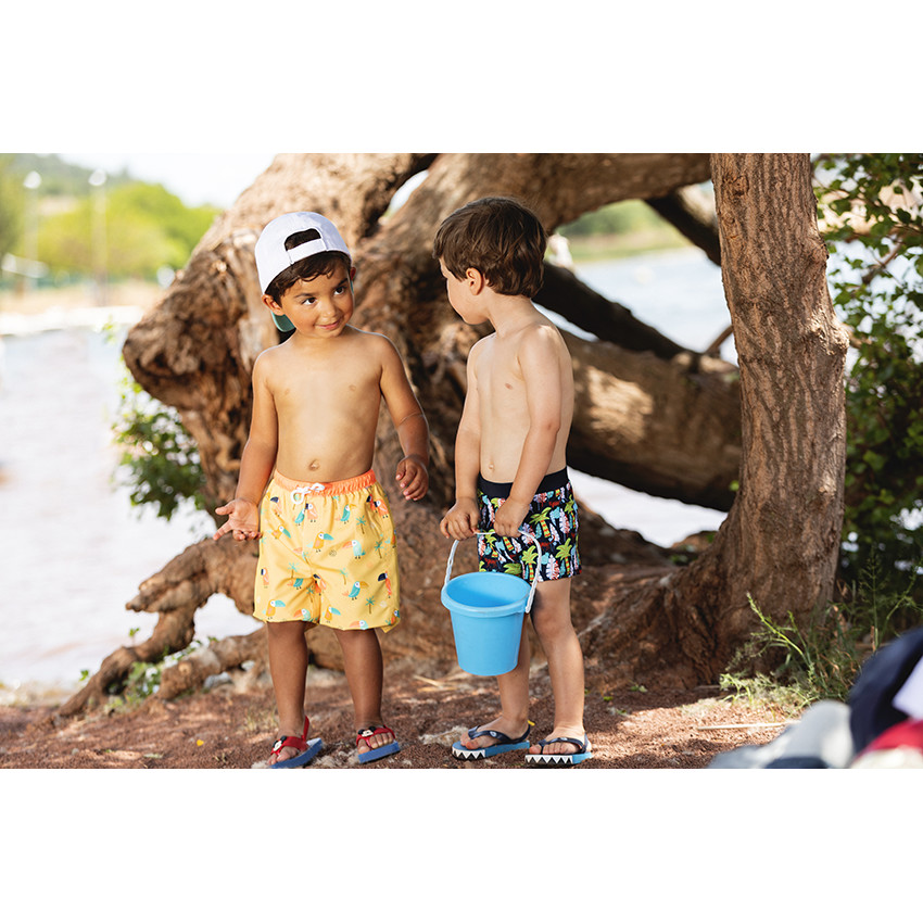 Short de bain imprimé toucans/palmiers pour bébé garçon 
