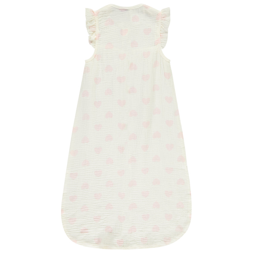 Slaapzak met volantjes TOG 0.5 met hartjesprint voor meisje 