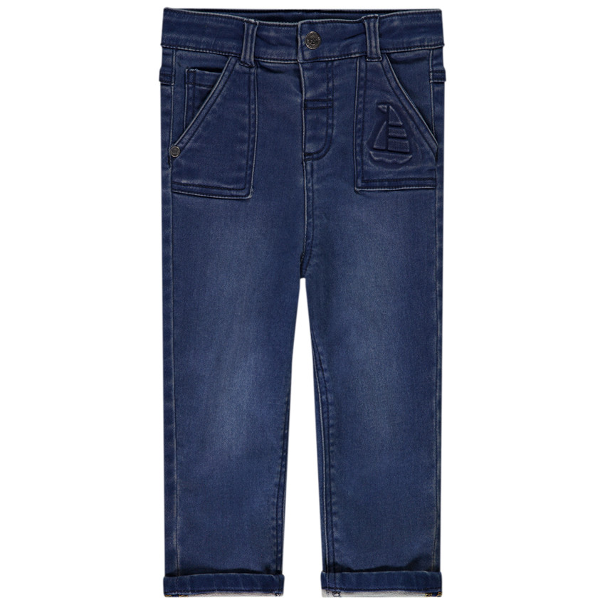 Jean en denim avec print en relief voilier pour bébé garçon 