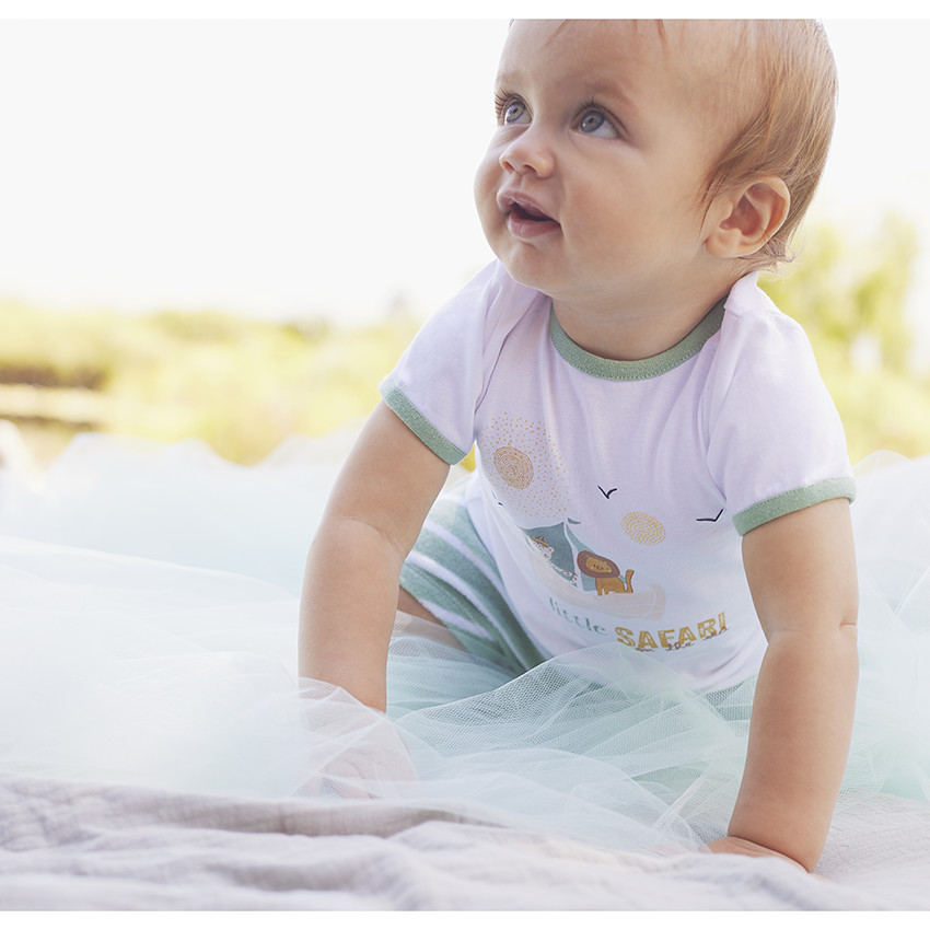 Set van 2 delen badstof met safari motieven voor babyjongen 