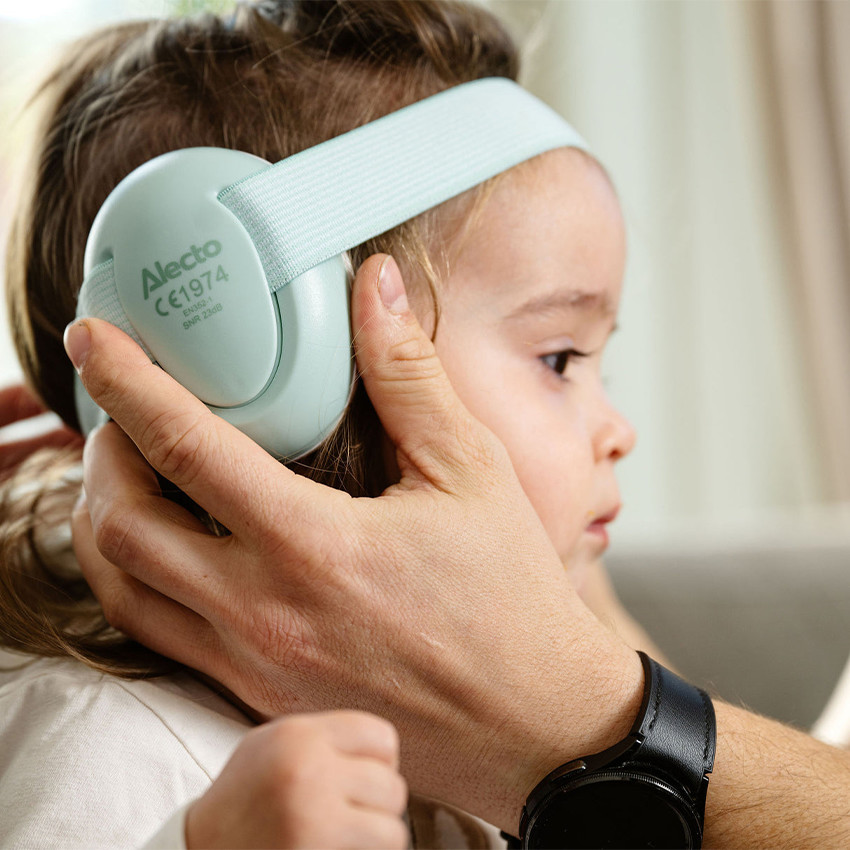 Protection auditive BV74 pour bébés et tout-petits Blanc/Menthe Verte  