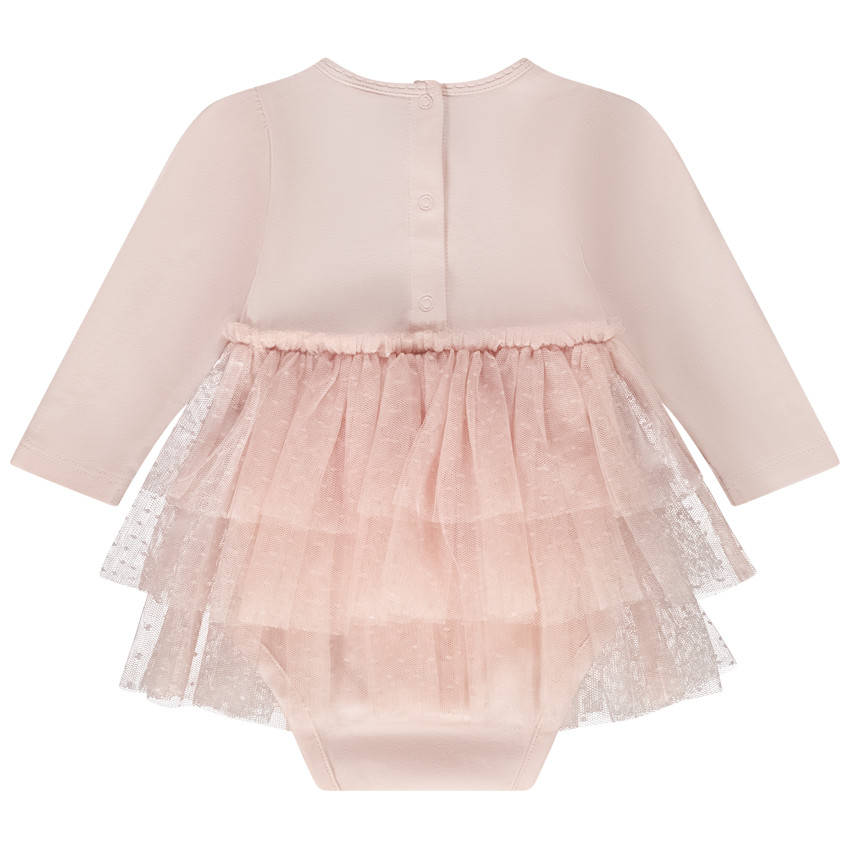 Jurk body 2-in-1 effect met Plumetis tule voor baby meisjes 