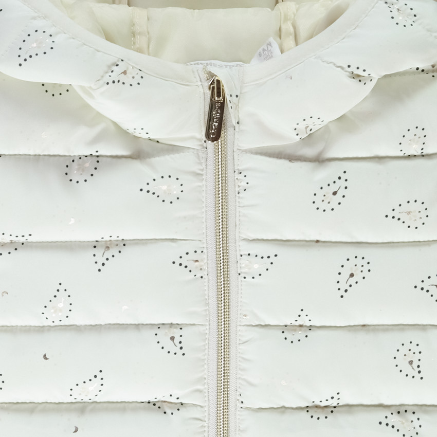 Dunne gewatteerde donsjas met fantasieprint voor meisjes 