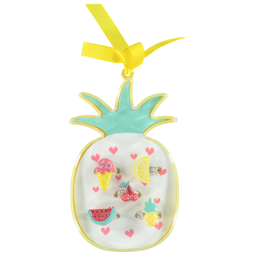 Set van 5 fantasieringen met ananasdoos voor meisjes 