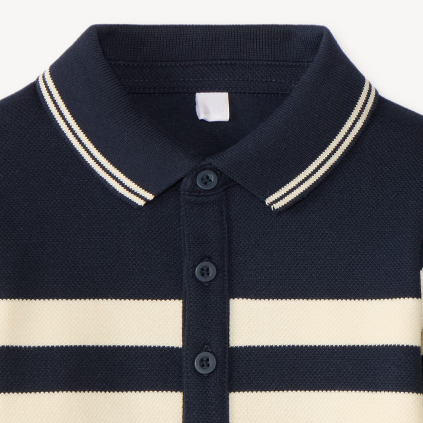 Polo bébé garçon manches longues style marinière 