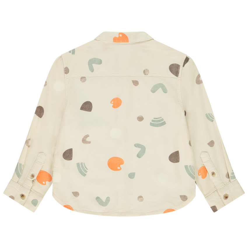 Lange mouwen overhemd van stof met arty print voor jongens 