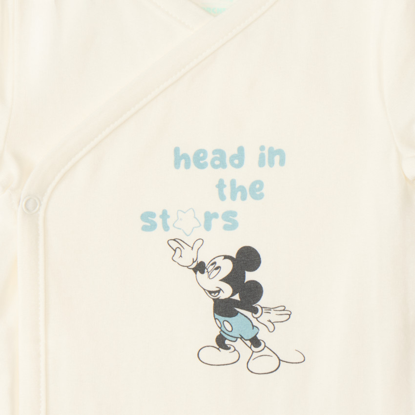 Set van 3 korte mouw Mickey Disney rompertjes voor baby jongens (verschillende openingen afhankelijk van de leeftijd) 