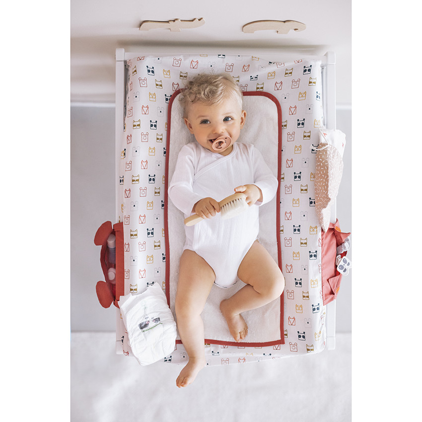 Hoes voor de verschoningsmat in popeline Ethnic animals 