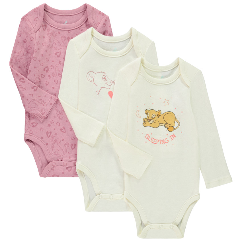 Set van 3 lange mouwen bodies Nala Disney voor meisjes 