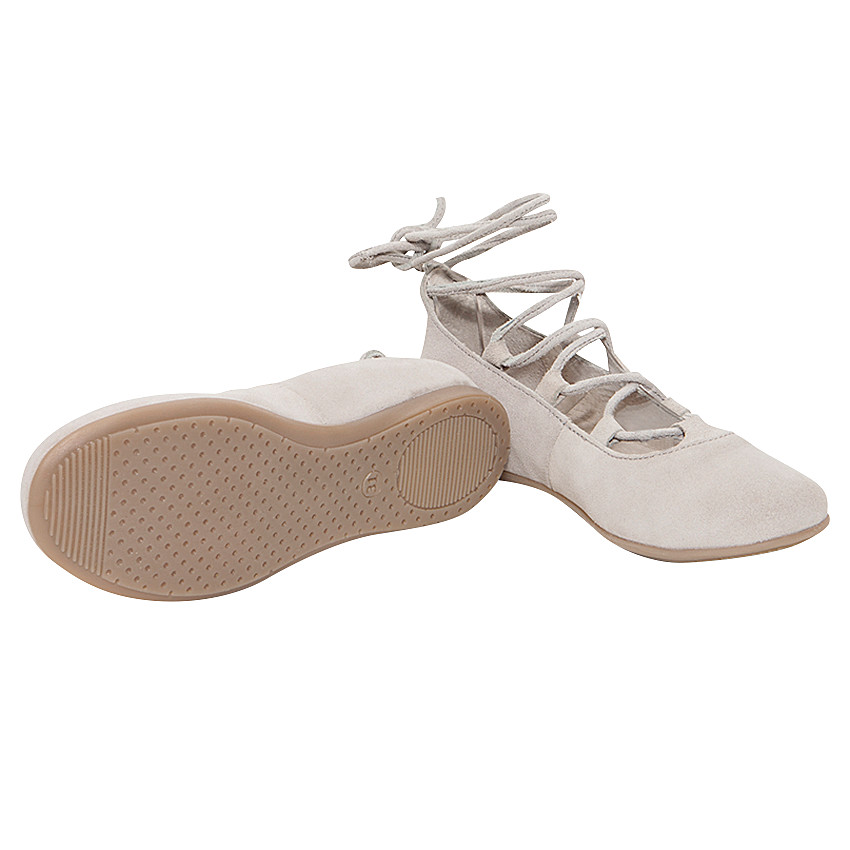 Balleries en cuir suédé avec laçage 