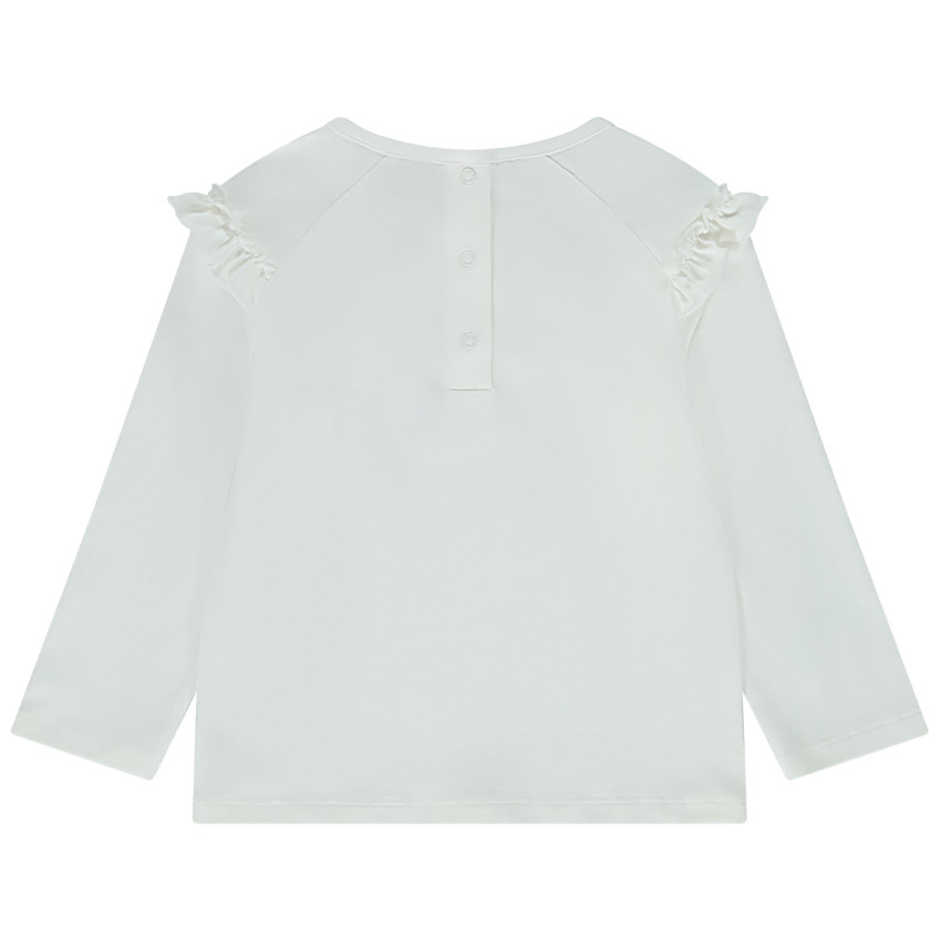 Lange mouwen geborduurd T-shirt voor baby meisje 