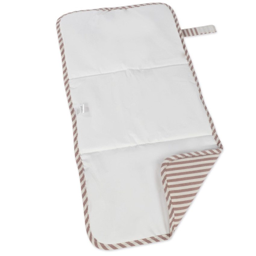 Matelas à langer de voyage Praliné Rayures Moka 