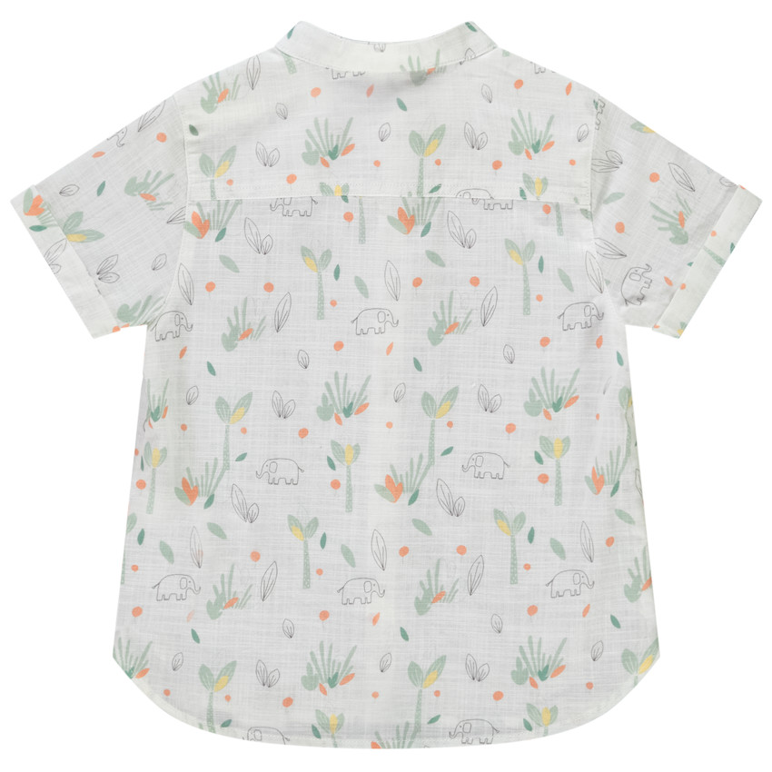 Hemd korte mouwen mao kraag jungle print voor baby jongen 