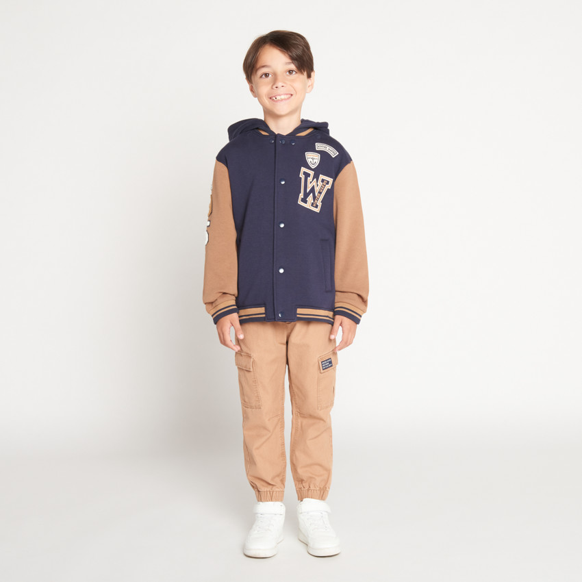 Veste à capuche et col teddy contrecollé garçon 