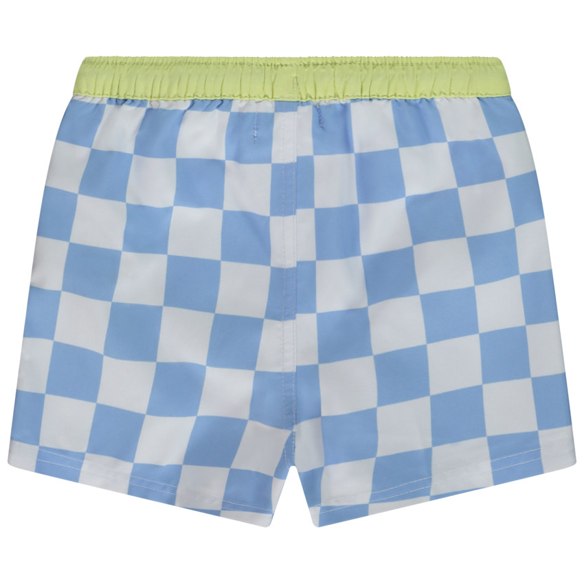 Short van stof met ruitpatroon en palmprint voor babyjongen 