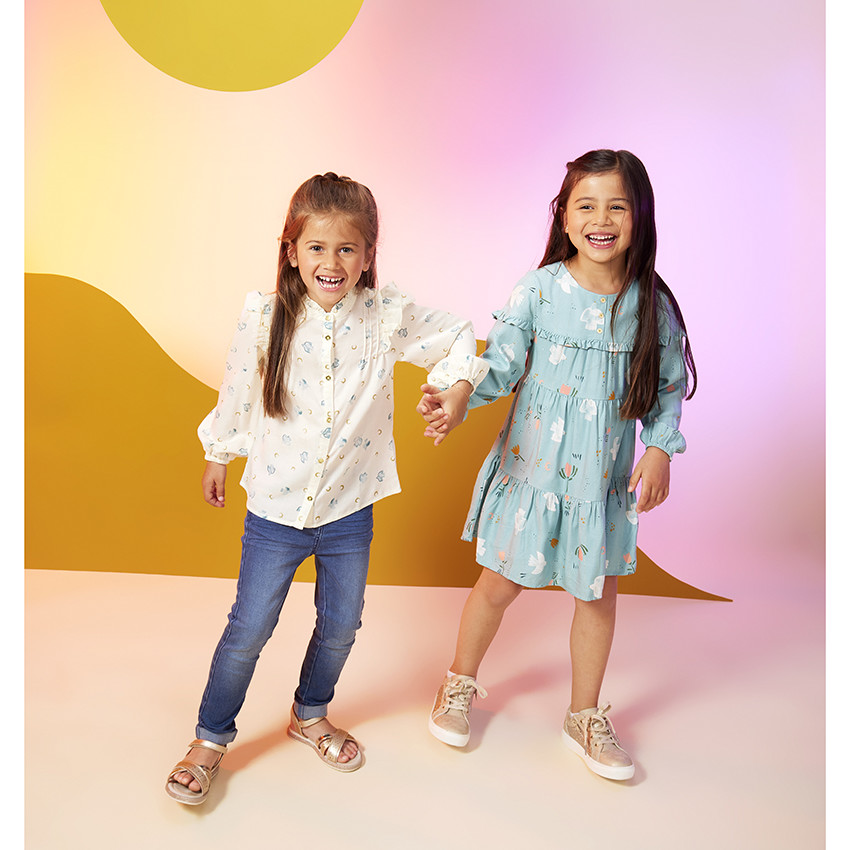 Chemise manches longues en lyocell imprimé fantaisie pour fille 