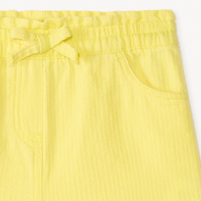 Short en toile coloris uni pour bébé fille 