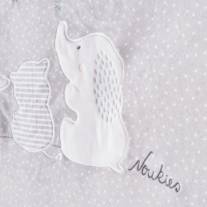 Couverture Anna et Milo en Veloudoux 100 x 140 cm - Gris/Ecru  