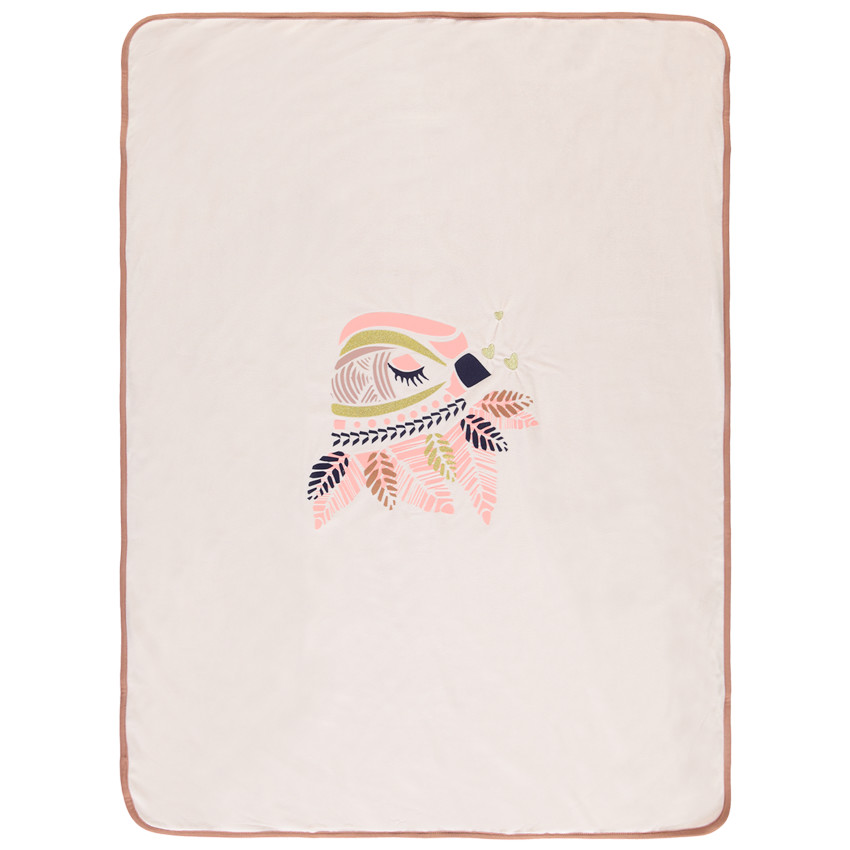 Couverture à motif oiseau pailleté 