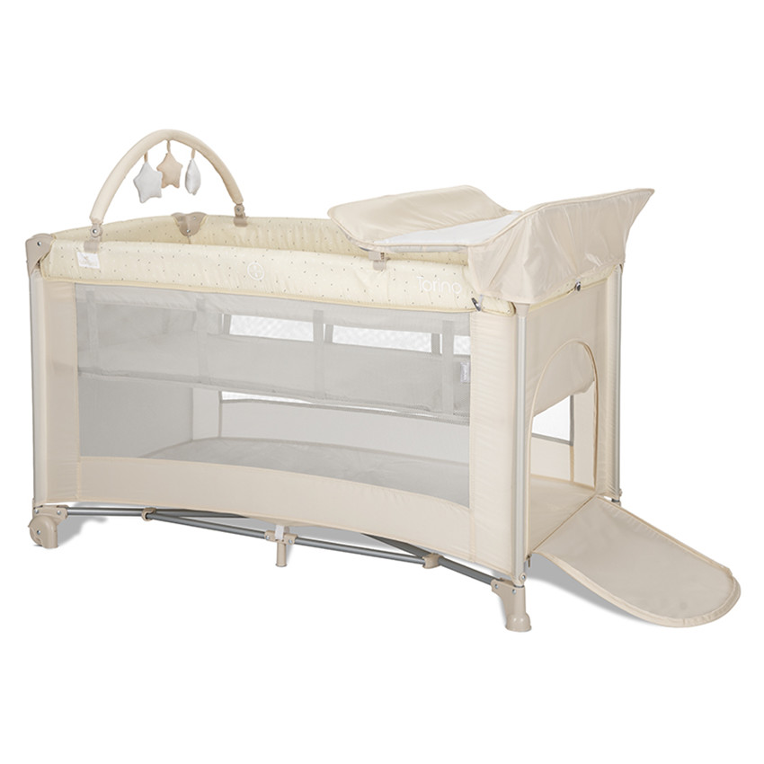 Lit parapluie Torino 2 hauteurs + accessoires Beige 