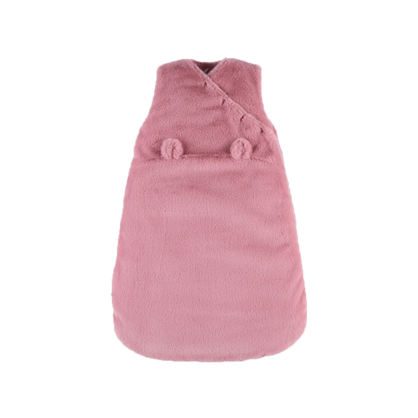 Gigoteuse sans manches en fausse fourrure 70 cm - Rose 