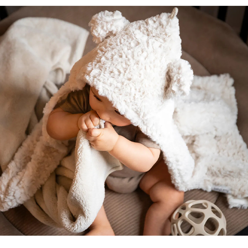 Couverture enveloppante avec oreilles Snow - Vieux rose 75x75 cm 