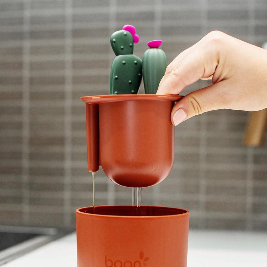 Lot de 4 goupillons cactus Brun 