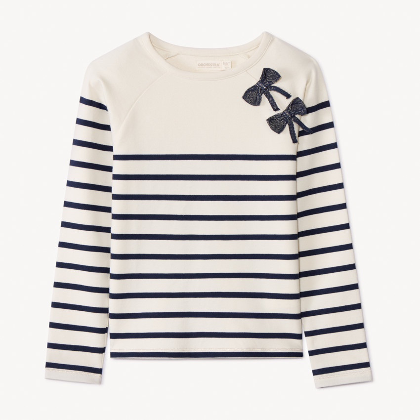 Sweatshirt met maritiem motief in fleece en fantasie knopen voor meisjes 