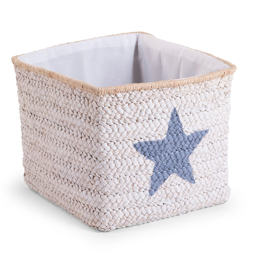 Panier paille tresse 30 x 30 x 33 cm White Star & Cloud  