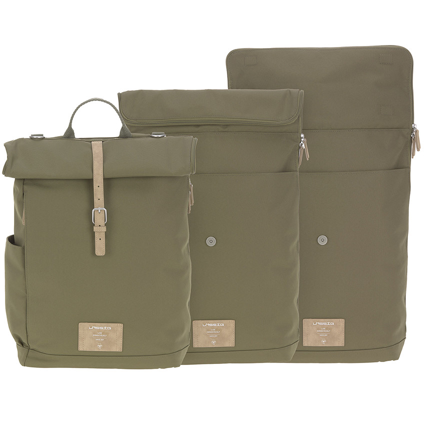 Sac à dos à langer Rolltop Green Label - Olive  