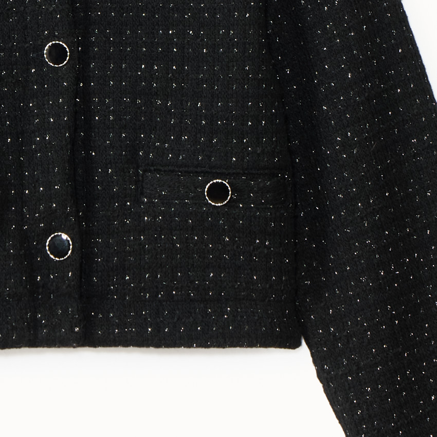 Veste tailleur scintillante en maille fantaisie fille 