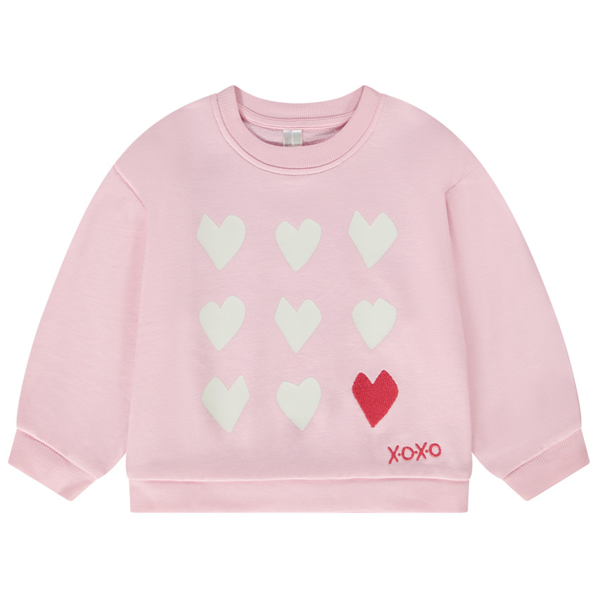 Sweat oversize en molleton motifs cœurs pour bébé fille 