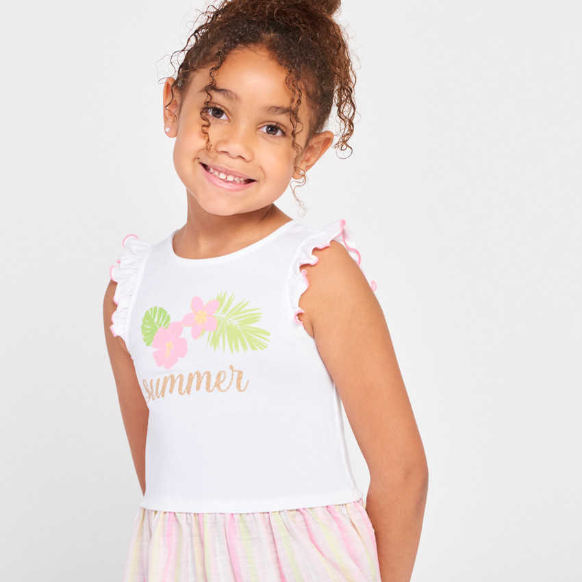 Rok met 2-in-1 effect, print en gestreept, voor meisjes 