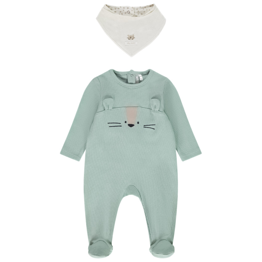 Ensemble 2 pièces dors-bien + bavoir bandana pour bébé 