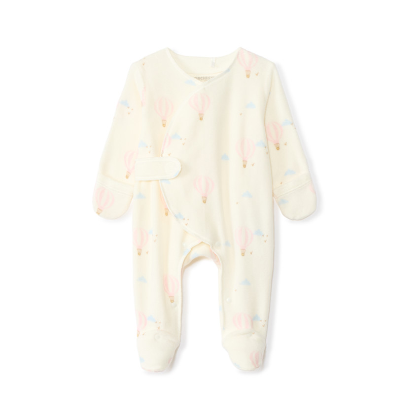 Pyjama in fluweel met luchtballonnen voor premature baby meisjes 
