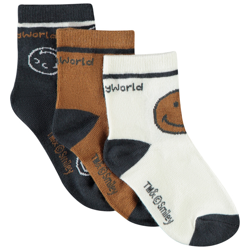 Lot de 3 paires de chaussettes SmileyWorld pour garçon 