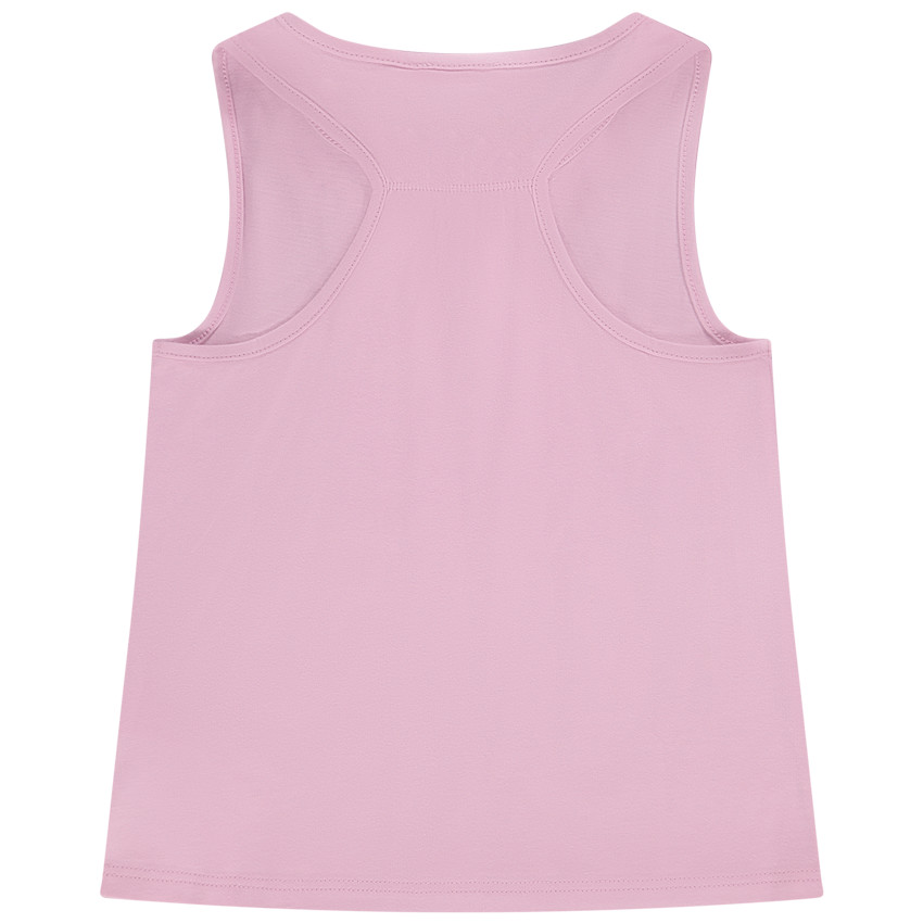 Mouwloos top in jersey met fantasieprint in haakwerk voor meisjes 