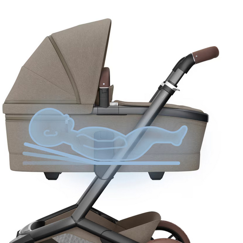 Poussette Fame + Nacelle Twillic Truffle/Brown Leather 