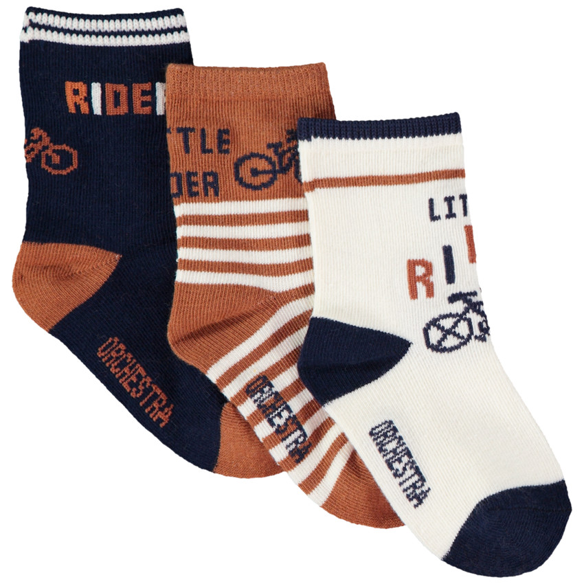 Lot de 3 paires de chaussettes imprimé fantaisie pour bébé garçon 