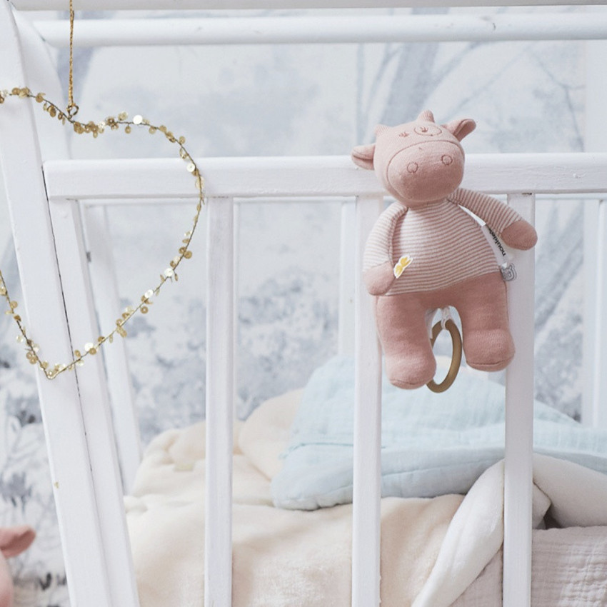 Muzikale knuffel van katoen Lola - Roze 