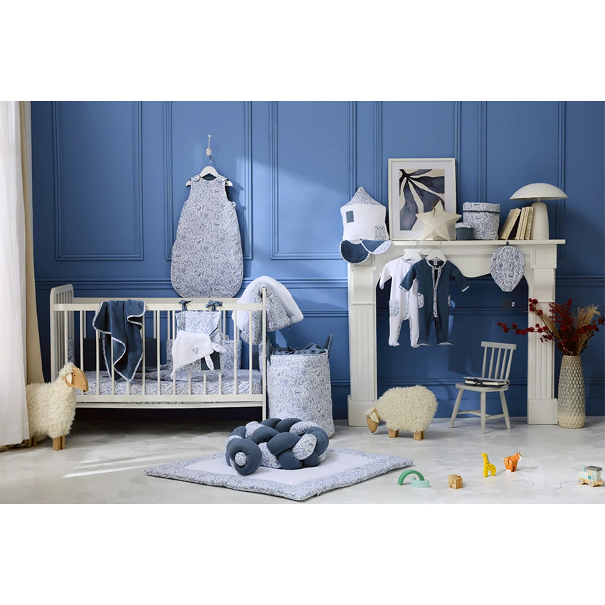 Cape de bain + gant de toilette Forest enchantée Blanc/Bleu 