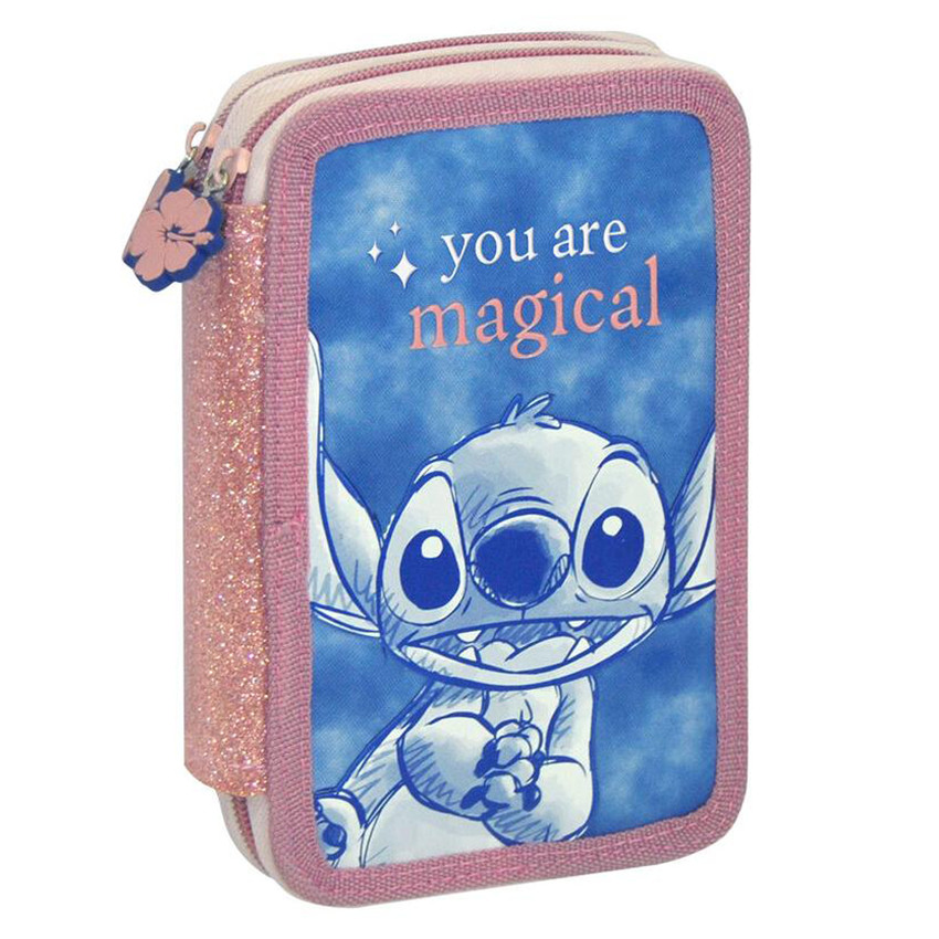 Trousse scolaire à 3 compartiments Stitch 