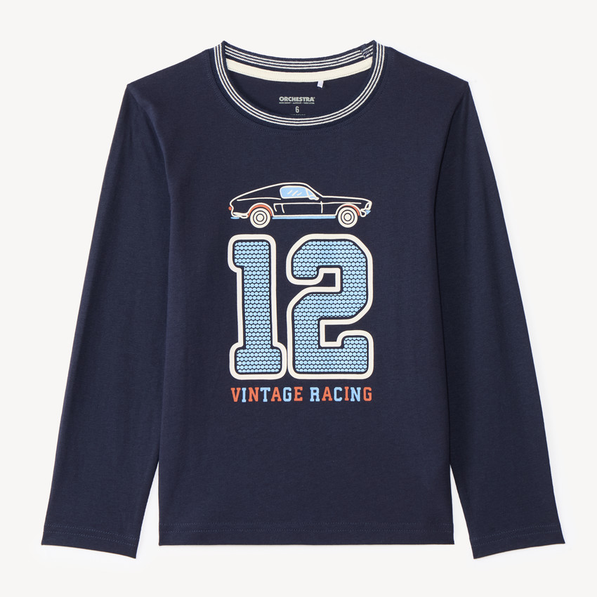 T-shirt manches longues imprimé voiture garçon 