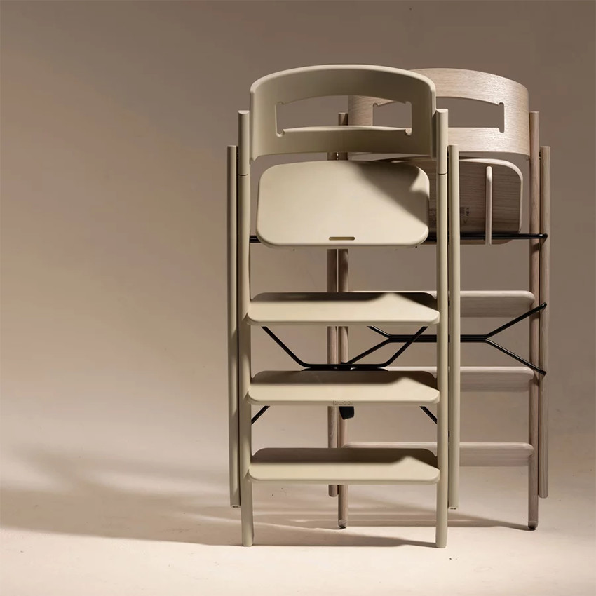Chaise haute Kaos Klapp évolutive pliable Plastic Desert Sand 