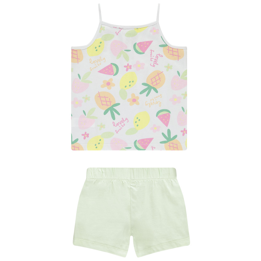 Ensemble 2-delig met hemd bedrukt vruchten voor meisjes 