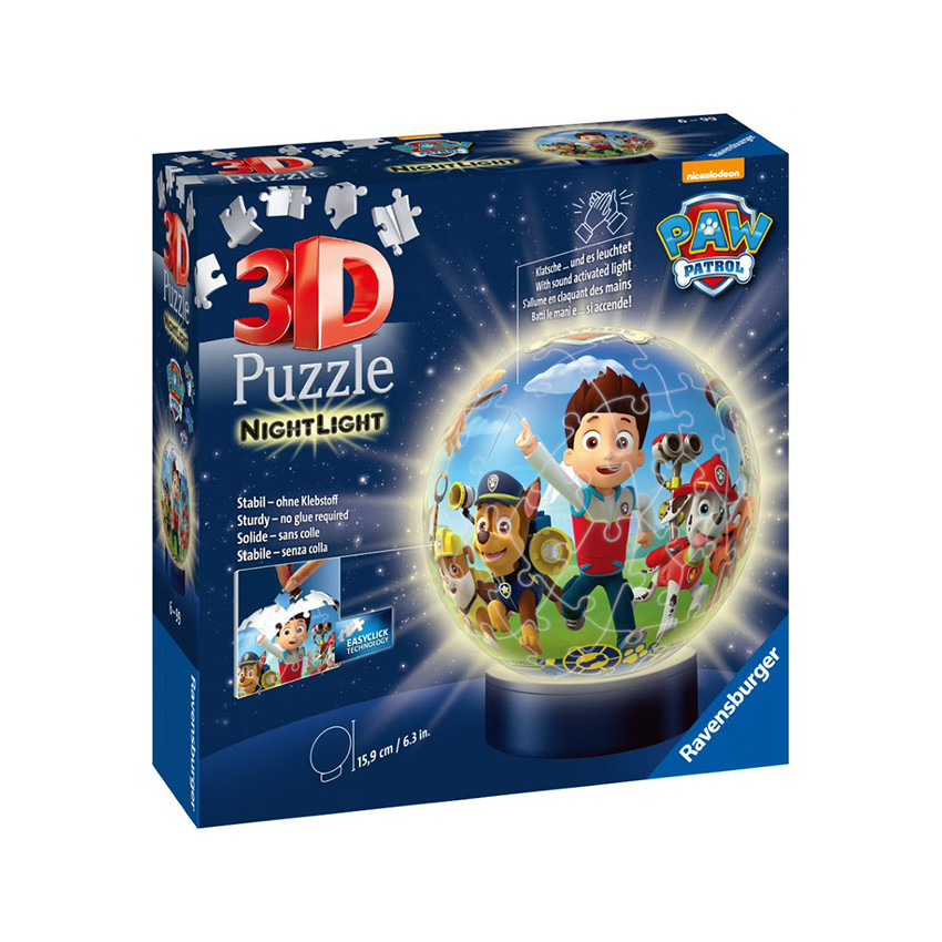 Puzzle 3D Ball 72 Pièces Illuminé Pat'Patrouille 